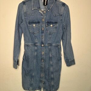 Levi’s Flynn western dress women’s XS blue denim standard fit button front